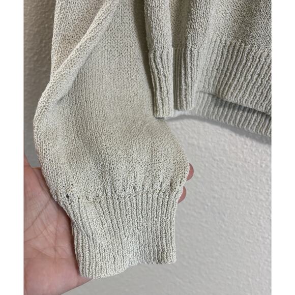 VTG Van Heusen Cardigan Women’s Size L Grannycore Ramie Cotton Knit Button Up - Picture 5 of 9